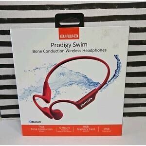 Aiwa Headphones Prodigy Swim Bone Conduction Open Ear Waterproof Headphones Red